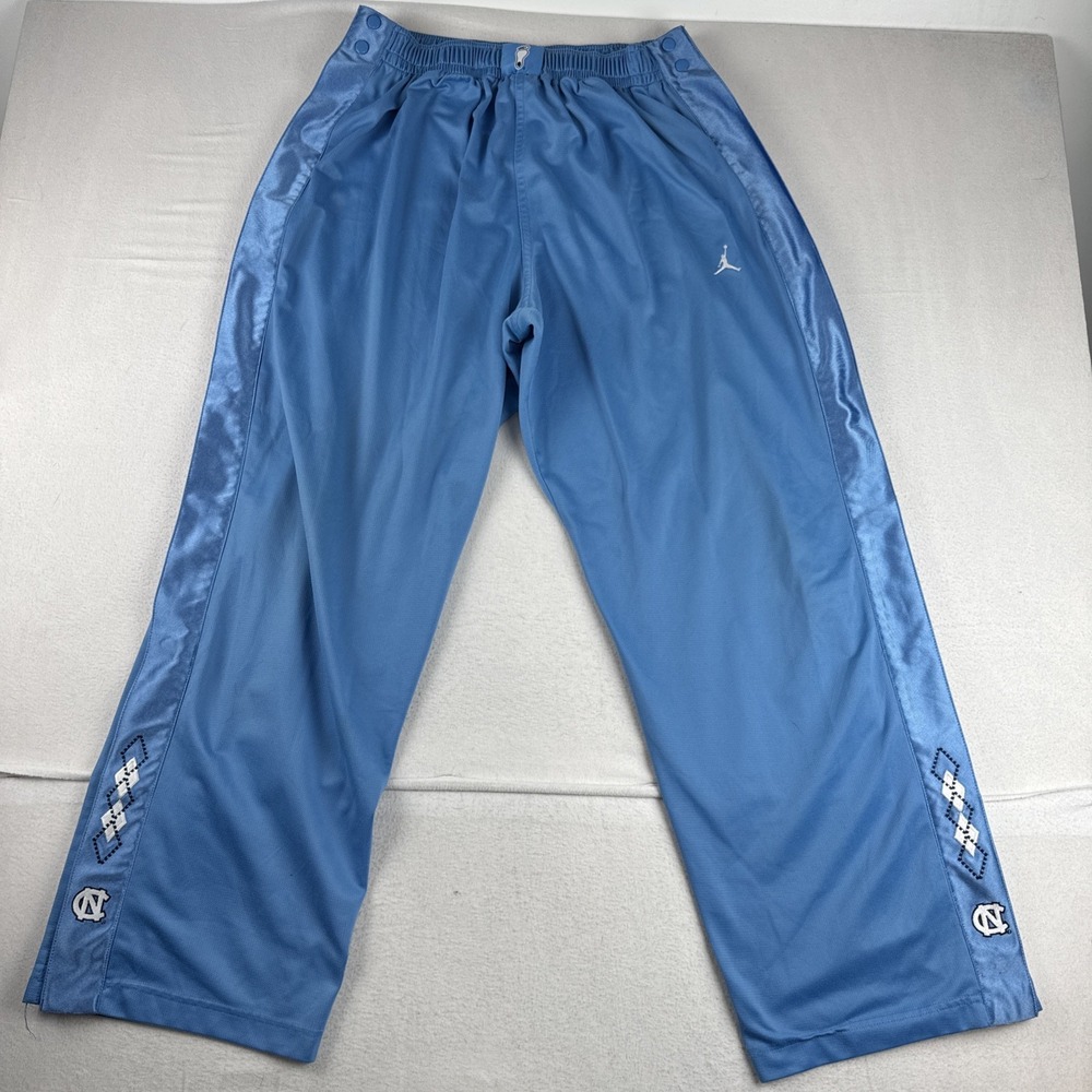Jumpman Jordan UNC Chapel Hill Mens Warm Up Track Pants Side Buttons XL Logo